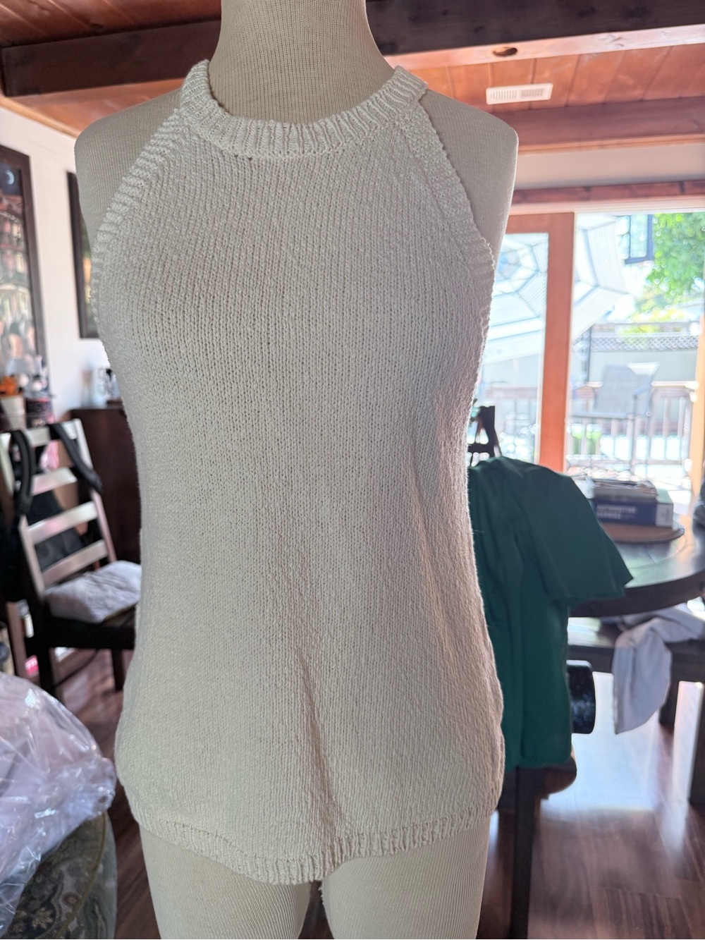Maeve Cream Knit Halter Tank Top